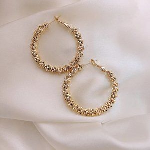 Gold tone hoop earrings  tone hoop earrings